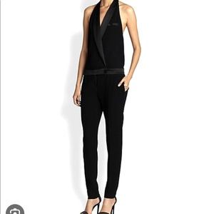 Haute Hippie Tuxedo jumpsuit, halter neck, open back.